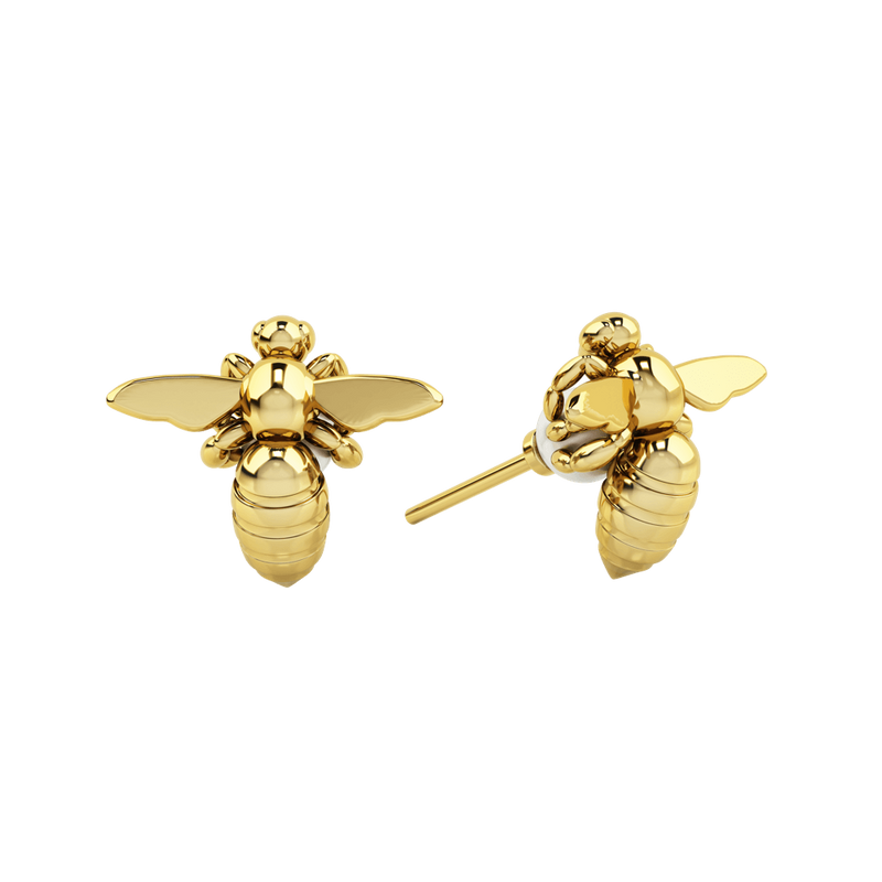 1986 Bee 93° Grab & Go Black Pearl Stud in Yellow Gold