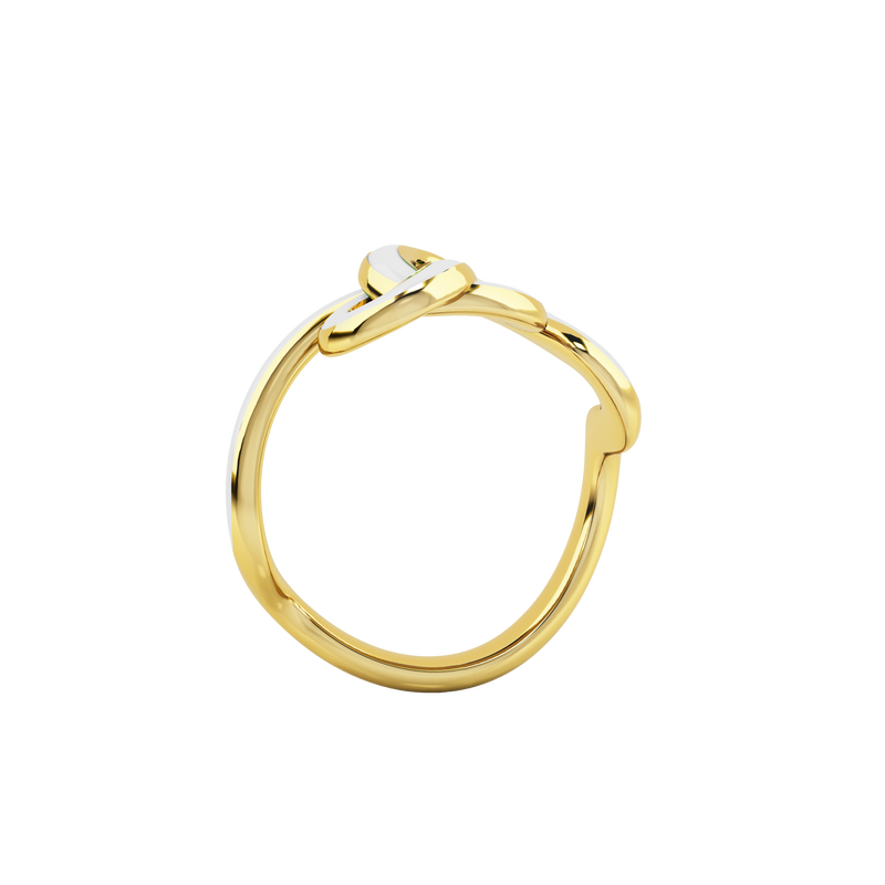 KNOT CLOUD WHITE & GOLD RING