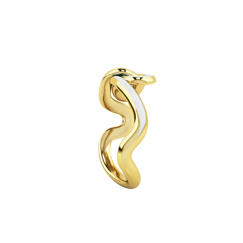 KNOT CLOUD WHITE & GOLD RING